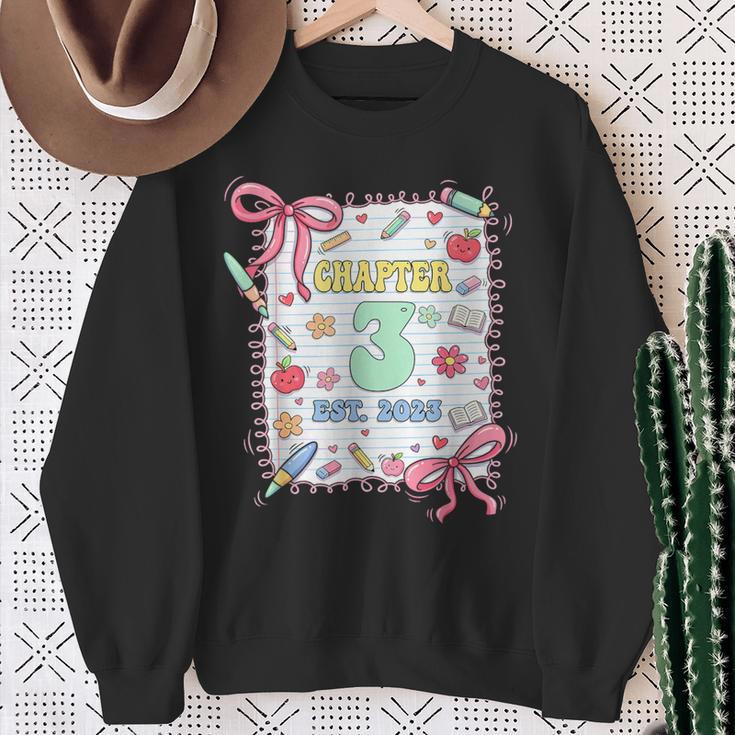 Chapter 3 Years Old 3rd Birthday Book Lover Coquette Bow Sweatshirt Gifts for Old Women Chapter 3 Years Old 3rd Birthday Book Lover Coquette Bow Sweatshirt Gifts for Old Women