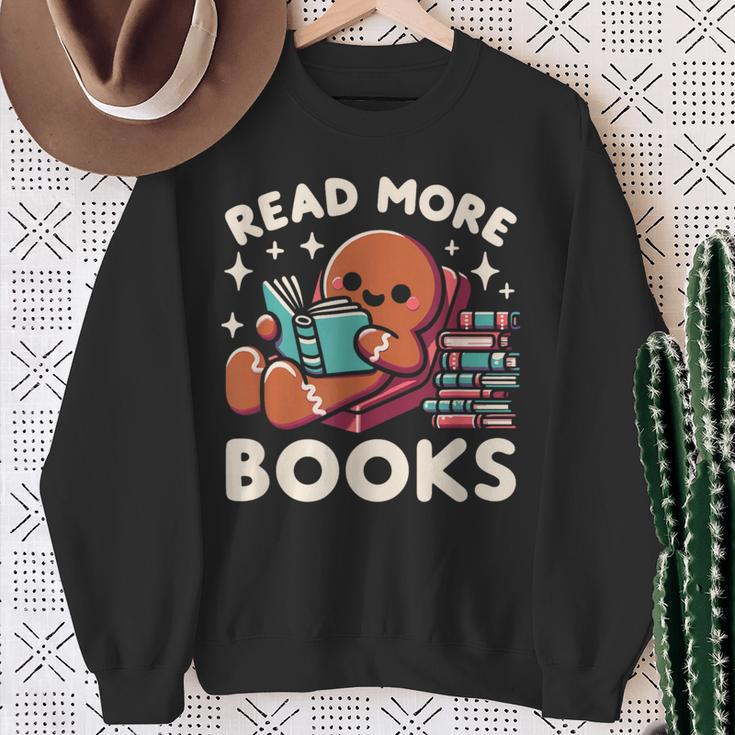 Christmas Teacher Shirt Read More Books Women Sweatshirt Gifts for Old Women