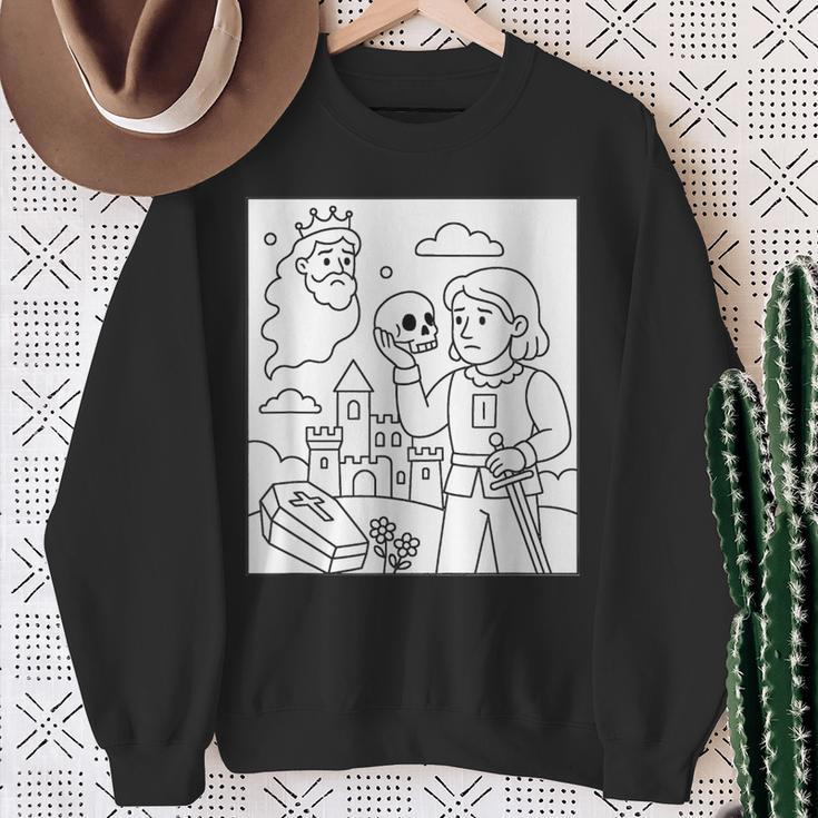 Coloring Book Hamlet Ghost Yorick Castle Shakespeare Play Sweatshirt Gifts for Old Women