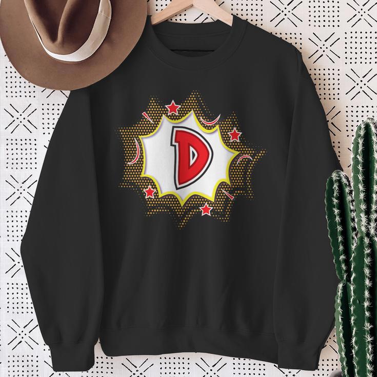 Comic Book Style Monogram Letter D For Boys Girls Women Men Sweatshirt Gifts for Old Women Comic Book Style Monogram Letter D For Boys Girls Women Men Sweatshirt Gifts for Old Women