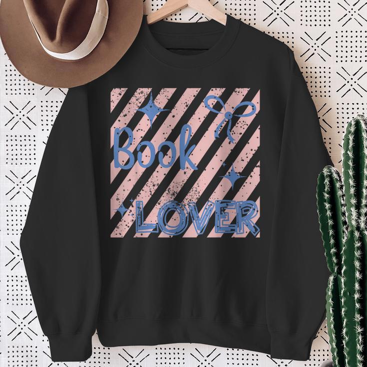 Coquette Bow Book Reading Book Lover Bookish Readers Book Sweatshirt Gifts for Old Women