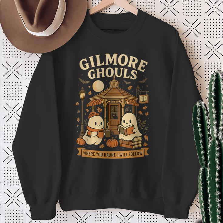 Cozy Ghouls Bookish Halloween Gazebo Scene Sweatshirt Gifts for Old Women
