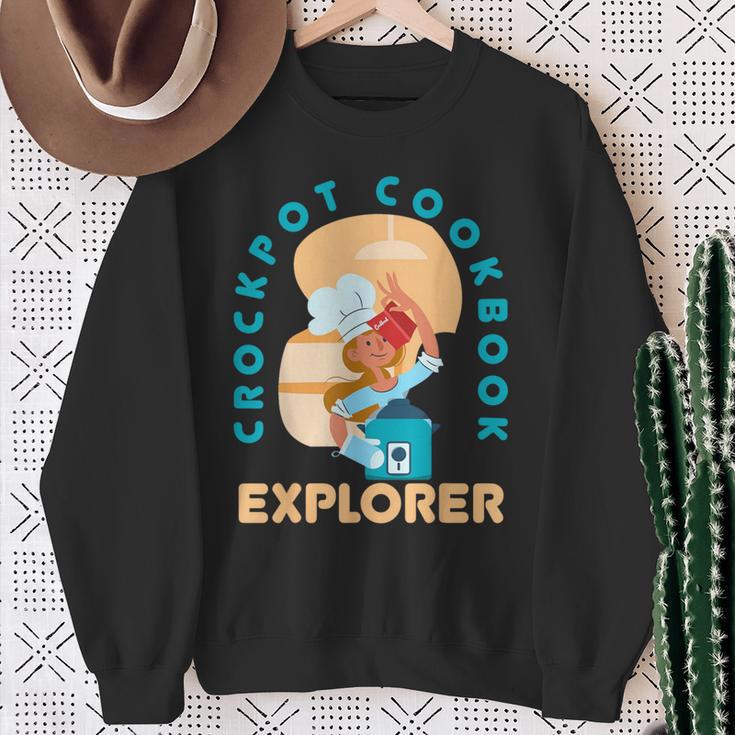 Crockpot Cookbook Explorer Baking Cooking Lover Chef Cook Sweatshirt Gifts for Old Women