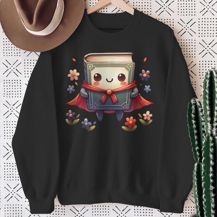 Cute Book Super Hero Reading Superhero Sweatshirt Gifts for Old Women Cute Book Super Hero Reading Superhero Sweatshirt Gifts for Old Women