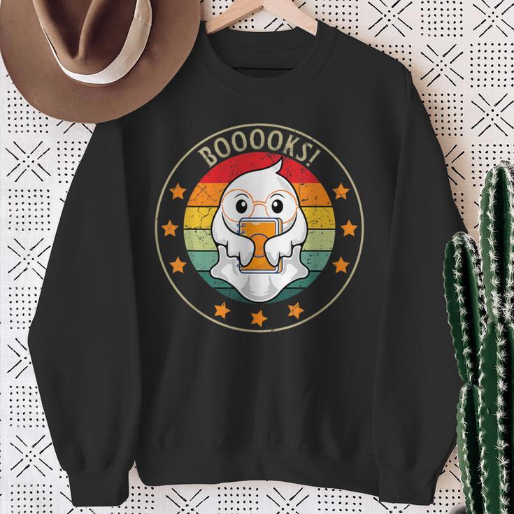 Cute Ghost Book Reading Halloween Teacher Top Puns For Men Women Kids Sweatshirt Gifts for Old Women