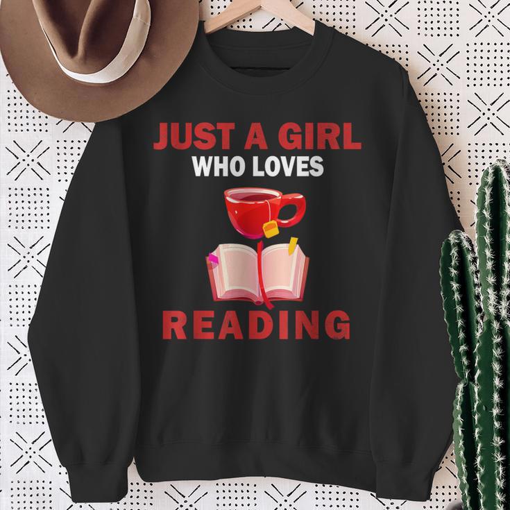 Cute Just A Girl Who Loves Reading Books Women And Girls Sweatshirt Gifts for Old Women
