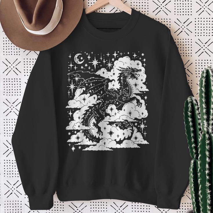Dark Academia Fantasy Dragon Book Lover Bookish Goblincore Sweatshirt Gifts for Old Women
