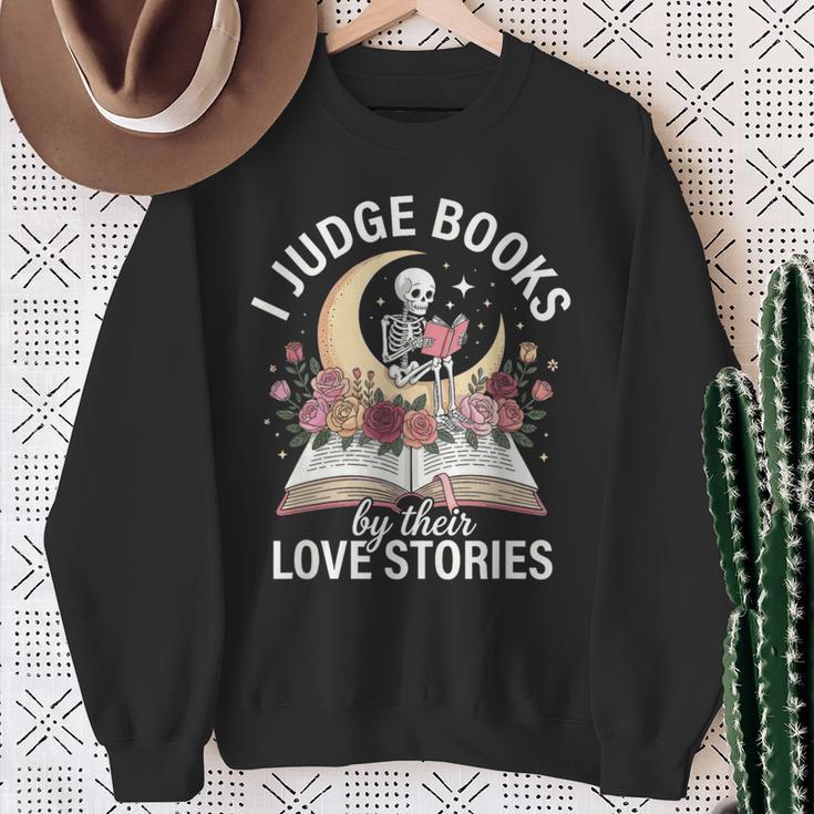Dark Romance Reader Women Judge Books By Their Love Stories Sweatshirt Gifts for Old Women