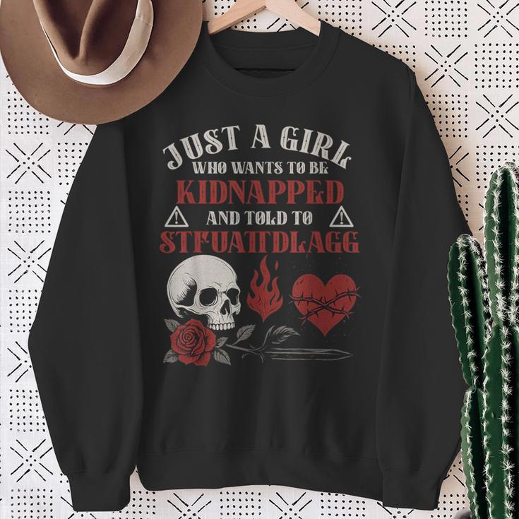 Dark Romance Smutt Books Merch STFUATTDLAGG Kidnapped Sweatshirt Gifts for Old Women