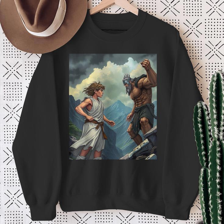 David And Goliath Bible Book Of Samuel King David Comic Sweatshirt Gifts for Old Women David And Goliath Bible Book Of Samuel King David Comic Sweatshirt Gifts for Old Women