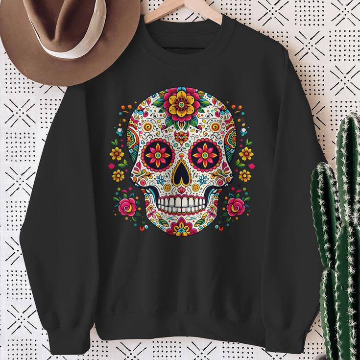 Day Of The Dead シュガースカル Dia De Los Muertos スウェットシャツ 年配の女性への贈り物