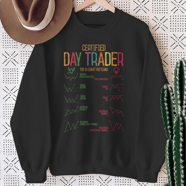 Day Trader スイングトレーディング ストック投資家 フォレックス チャートパターン スウェットシャツ 年配の女性への贈り物