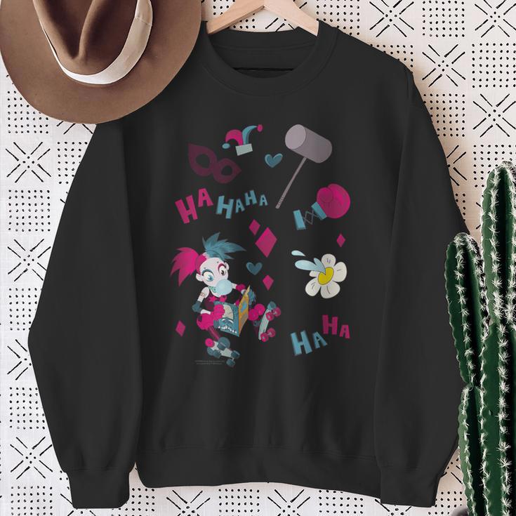 DC Comics Harley Quinn With Textbook Collage Sweatshirt Gifts for Old Women