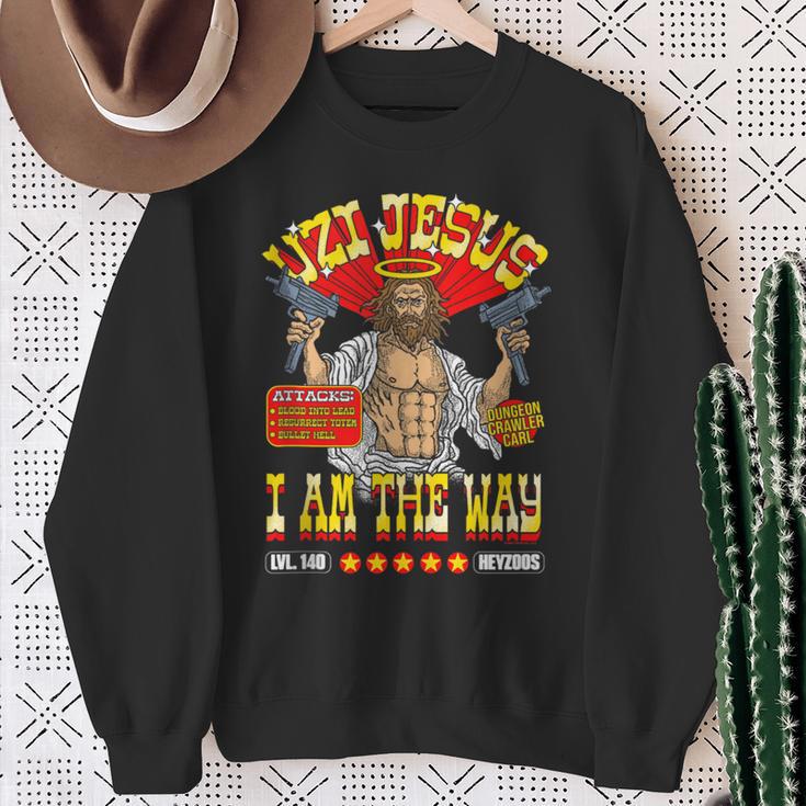 DCC Uzi Jesus I Am The Way Character Stats RPG Books Sweatshirt Gifts for Old Women