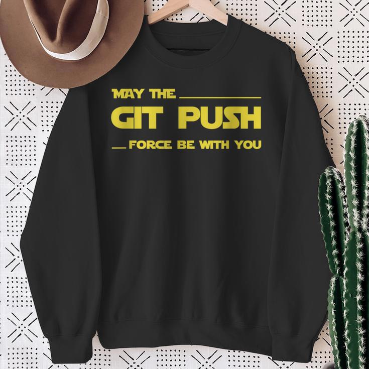 Developer May The Git Push Force Be With You スウェットシャツ 年配の女性への贈り物