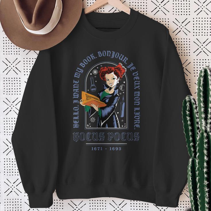 Disney Hocus Pocus Halloween Winifred Sanderson Want My Book Sweatshirt Gifts for Old Women