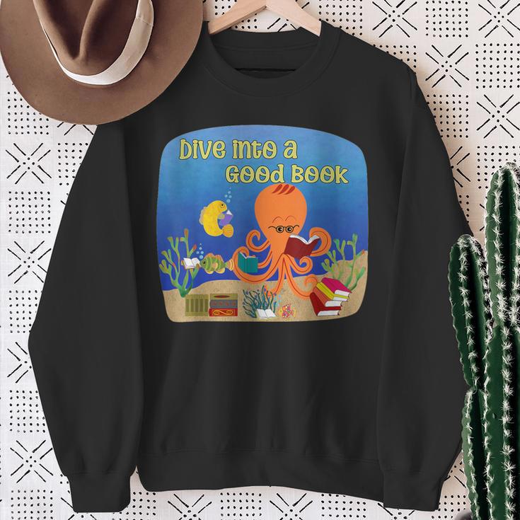 Dive Into a Good Book Reading Pun Sweatshirt Gifts for Old Women Dive Into a Good Book Reading Pun Sweatshirt Gifts for Old Women