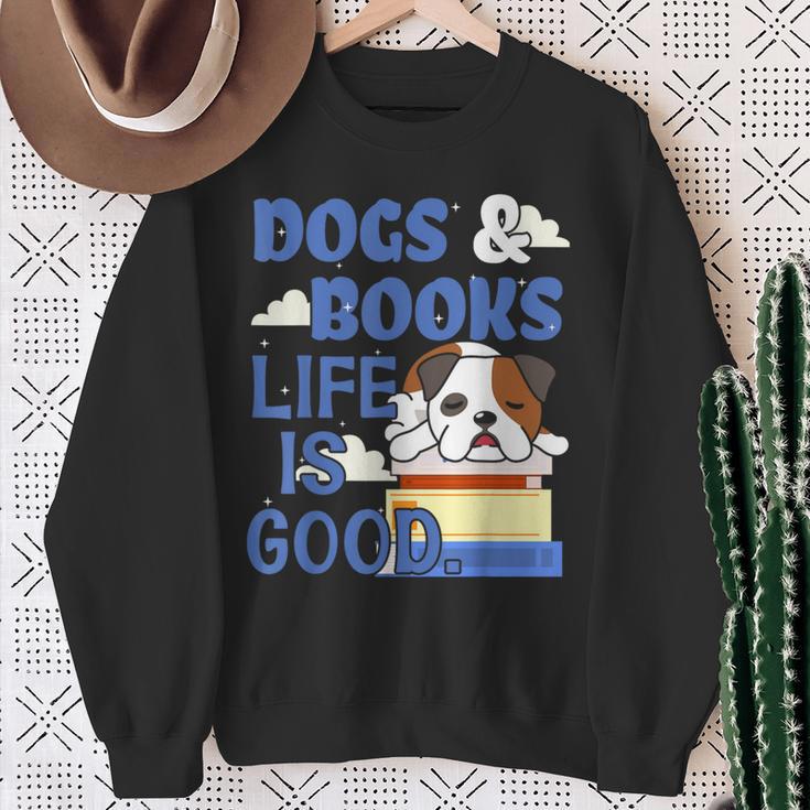 Dog Books Life Is Great Sweatshirt Gifts for Old Women Dog Books Life Is Great Sweatshirt Gifts for Old Women