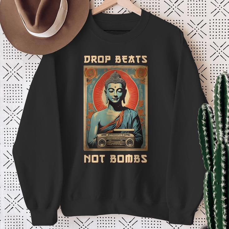 Drop Beats Not Bombs 反戦仏平和 スウェットシャツ 年配の女性への贈り物