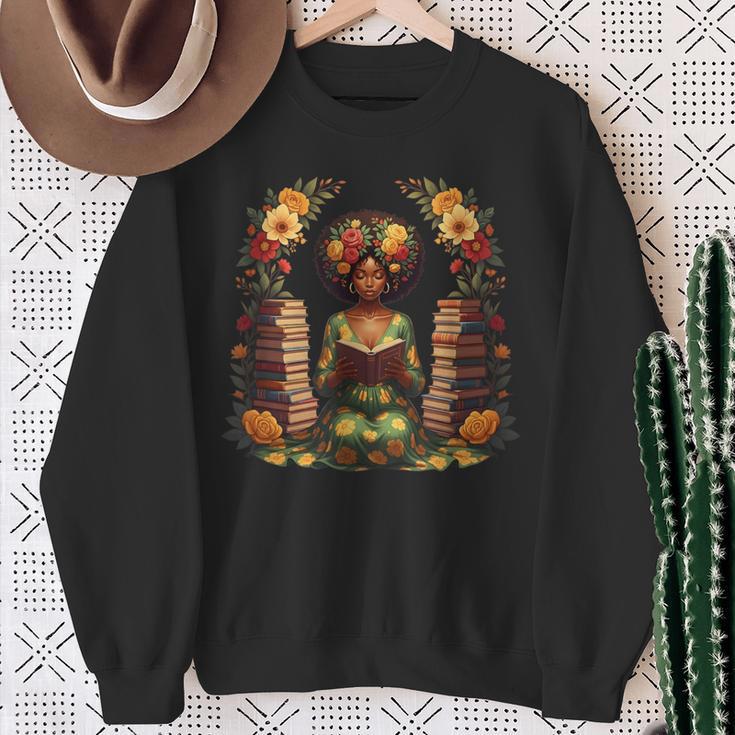 Educated Melanin Queen Afro Women Reading Book History Sweatshirt Gifts for Old Women Educated Melanin Queen Afro Women Reading Book History Sweatshirt Gifts for Old Women