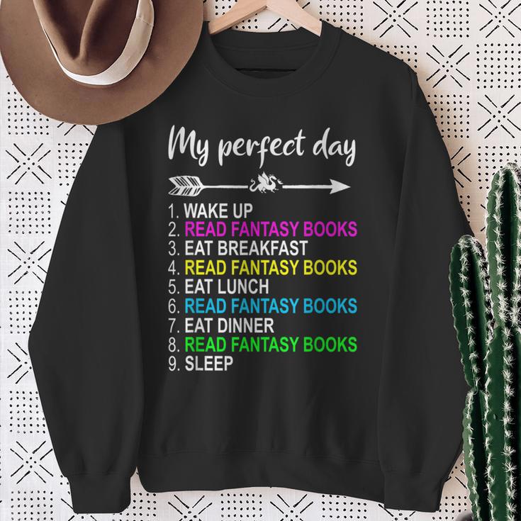 Fantasy Books Shirt Perfect Day Reading Fantasy Lover Sweatshirt Gifts for Old Women