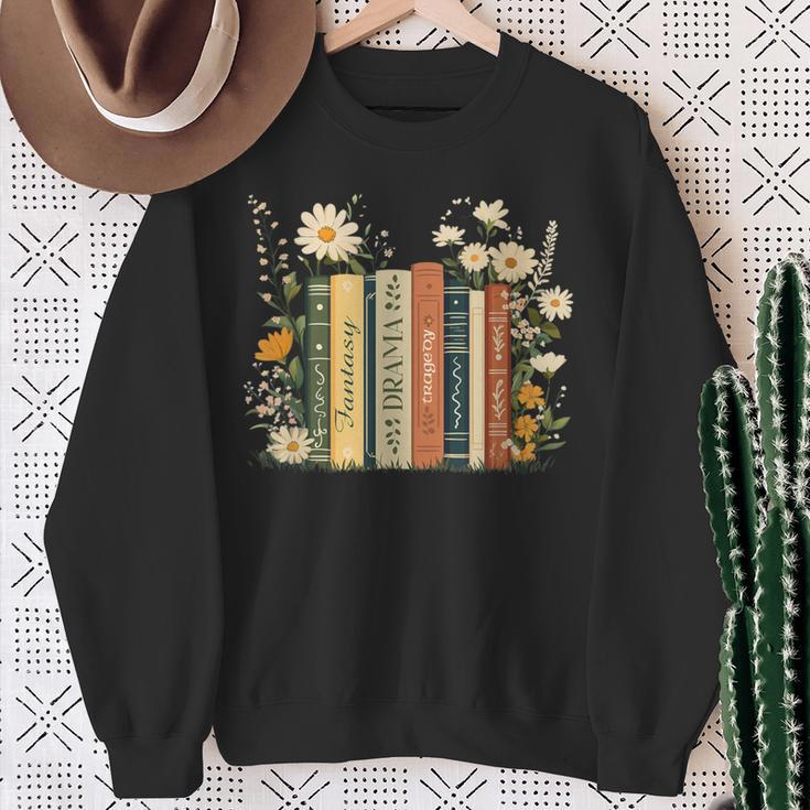Fantasy Drama Tragedy Book Floral Subtle Sweatshirt Gifts for Old Women