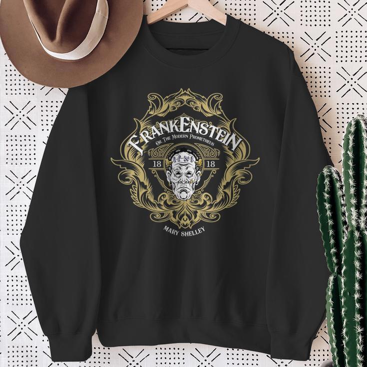 Frankenstein Book Victorian Badge Logo Sweatshirt Gifts for Old Women Frankenstein Book Victorian Badge Logo Sweatshirt Gifts for Old Women