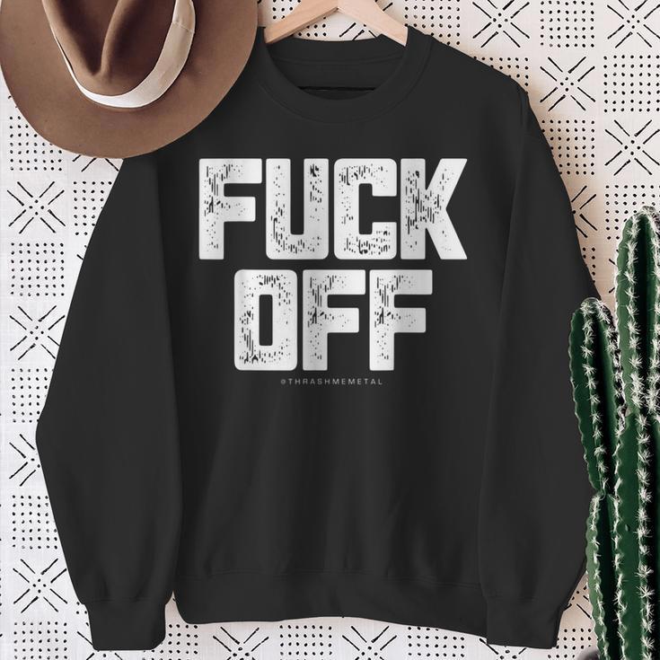 メンズ Fuck Off Thrash メタル スウェットシャツ 年配の女性への贈り物