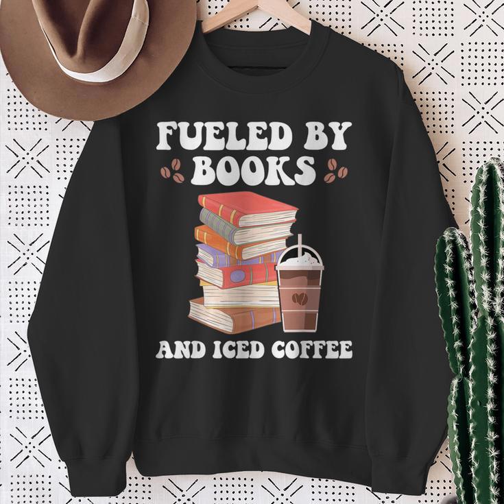 Fueled By Books And Iced Coffee Coffee Read Book Lover Sweatshirt Gifts for Old Women Fueled By Books And Iced Coffee Coffee Read Book Lover Sweatshirt Gifts for Old Women