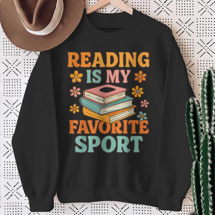 Fun Reading Is My Favorite Sport Book Lover Sweatshirt Gifts for Old Women