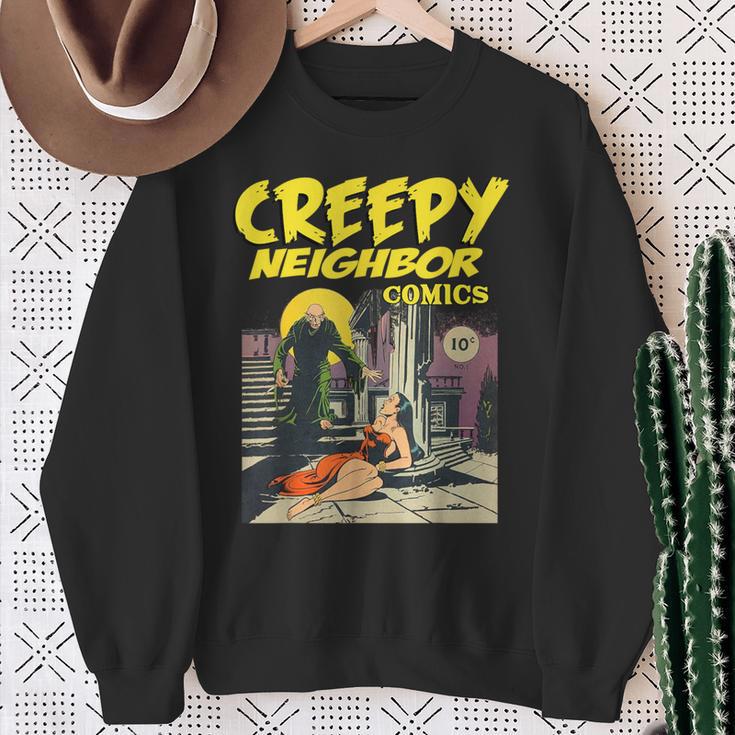 FUNNY Creepy Neighbor Comics Parody Horror Comic Book Sweatshirt Gifts for Old Women