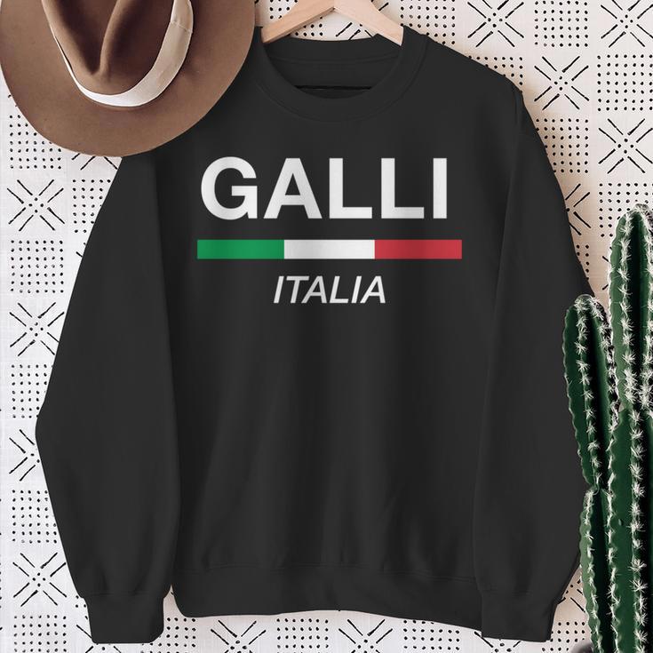 Galli イタリア製 ファミリーネーム イタリア 国旗 長袖tシャツ スウェットシャツ 年配の女性への贈り物