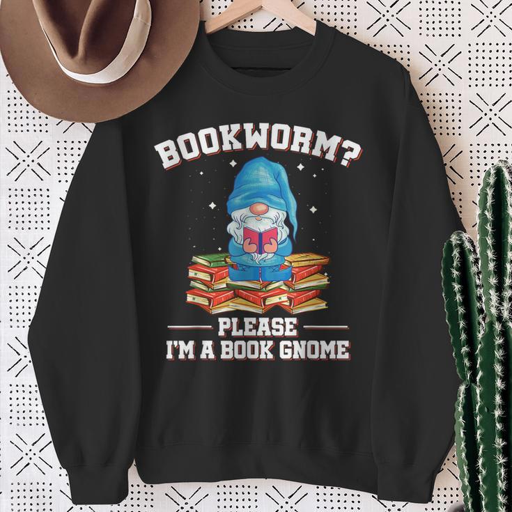 Garden Gnomes Bookworm Please Im A Book Gnome Book Lover Sweatshirt Gifts for Old Women
