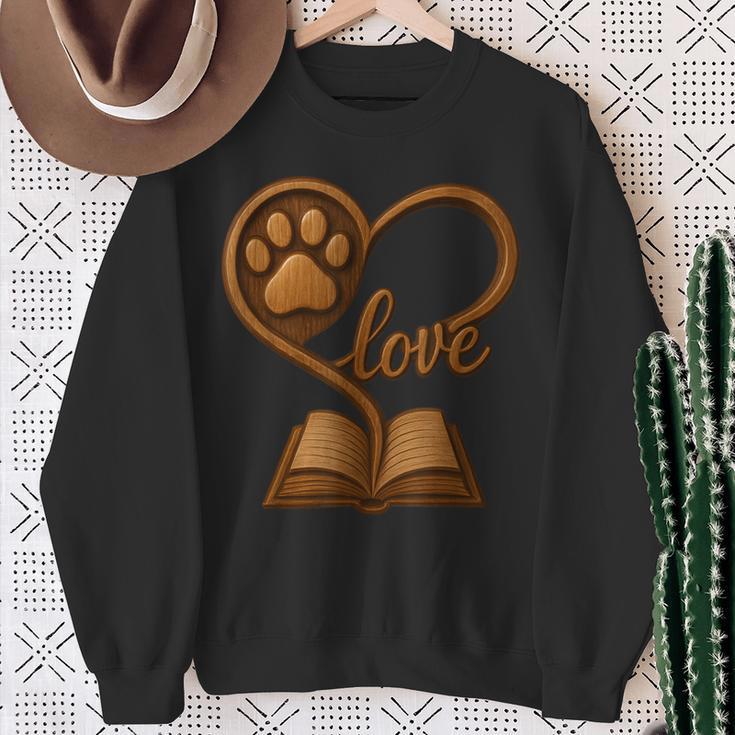 Girl Who Loves Dogs & Books Heart Dog Lover Reader Reeding Sweatshirt Gifts for Old Women Girl Who Loves Dogs & Books Heart Dog Lover Reader Reeding Sweatshirt Gifts for Old Women