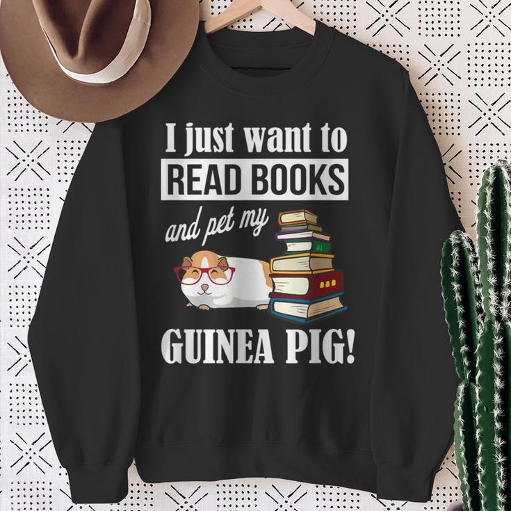 Girls & Boys Read Books And Pet My Guinea Pig Lover Sweatshirt Gifts for Old Women