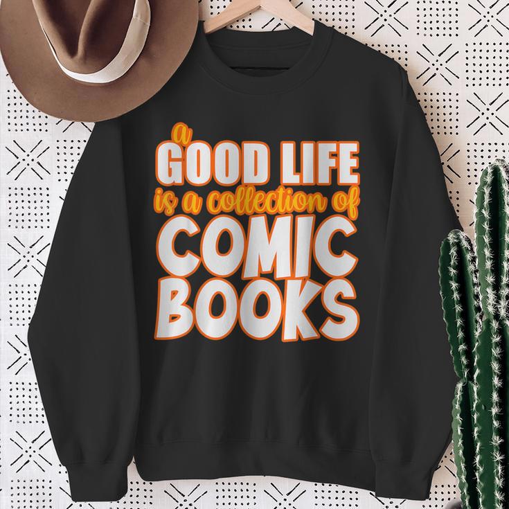A Good Life Is A Collection Of Comic Books Graphic Vintage Sweatshirt Gifts for Old Women A Good Life Is A Collection Of Comic Books Graphic Vintage Sweatshirt Gifts for Old Women