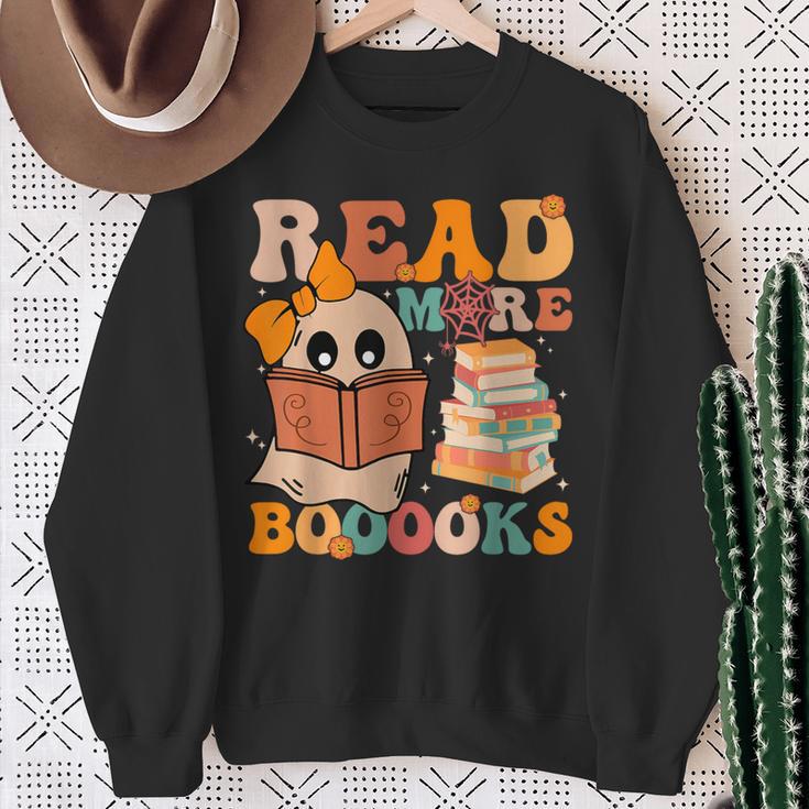 Groovy Booooks Ghost Read More Books Teacher Halloween Men Women Kids Sweatshirt Gifts for Old Women Groovy Booooks Ghost Read More Books Teacher Halloween Men Women Kids Sweatshirt Gifts for Old Women