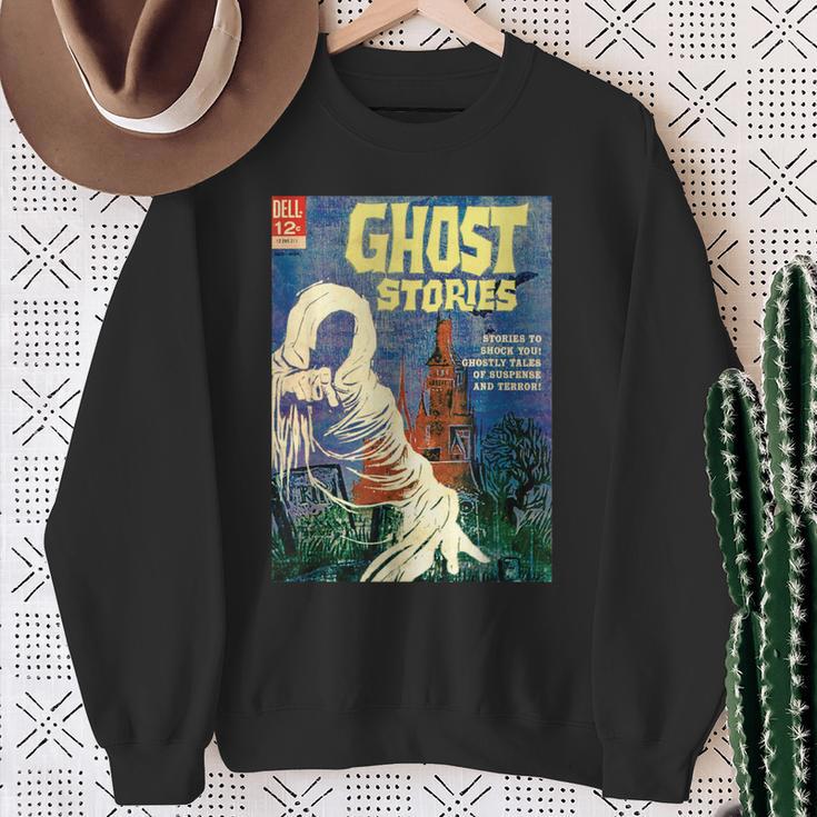 Halloween Horror Vintage Ghost Grim Reaper Comic Book Retro Sweatshirt Gifts for Old Women