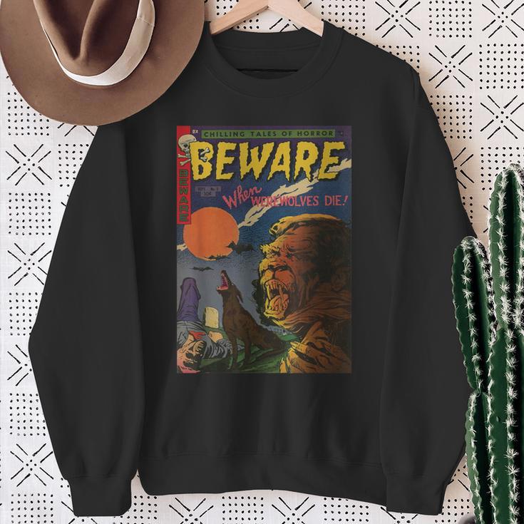 Halloween Horror Vintage Werewolf Comic Book Retro Sweatshirt Gifts for Old Women Halloween Horror Vintage Werewolf Comic Book Retro Sweatshirt Gifts for Old Women