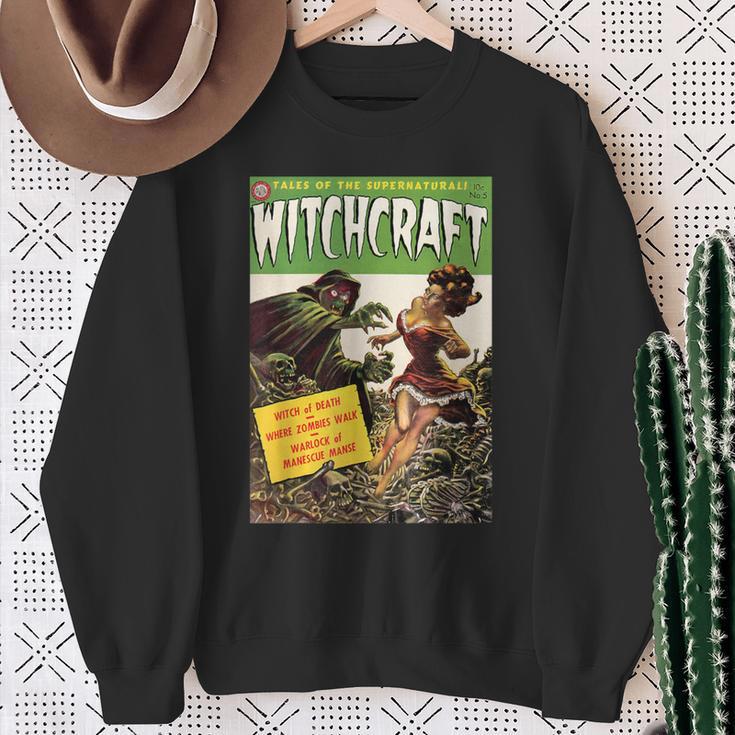 Halloween Horror Vintage Witch Zombie Comic Book Retro Scary Sweatshirt Gifts for Old Women
