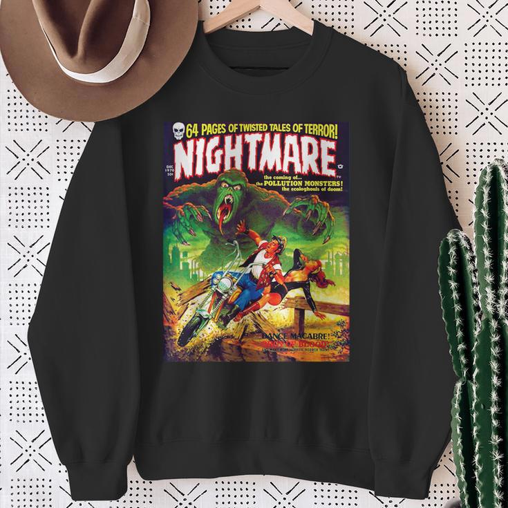 Halloween Monster Scary Vintage Horror Comic Book Sweatshirt Gifts for Old Women