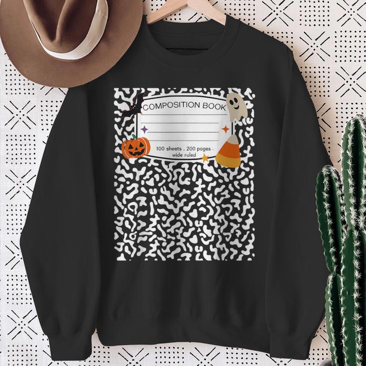 Halloween Teacher Composition Book Notebook Matching Group Sweatshirt Gifts for Old Women Halloween Teacher Composition Book Notebook Matching Group Sweatshirt Gifts for Old Women
