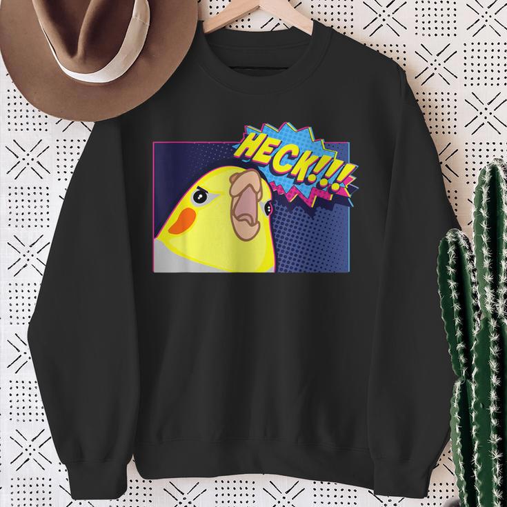 Heck Cockatiel Birb Memes Angry Parrot Lover スウェットシャツ 年配の女性への贈り物
