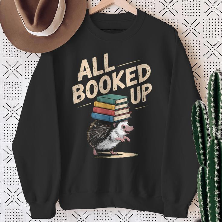 Hedgehog Book Lovers All Booked UP Retro Sweatshirt Gifts for Old Women Hedgehog Book Lovers All Booked UP Retro Sweatshirt Gifts for Old Women