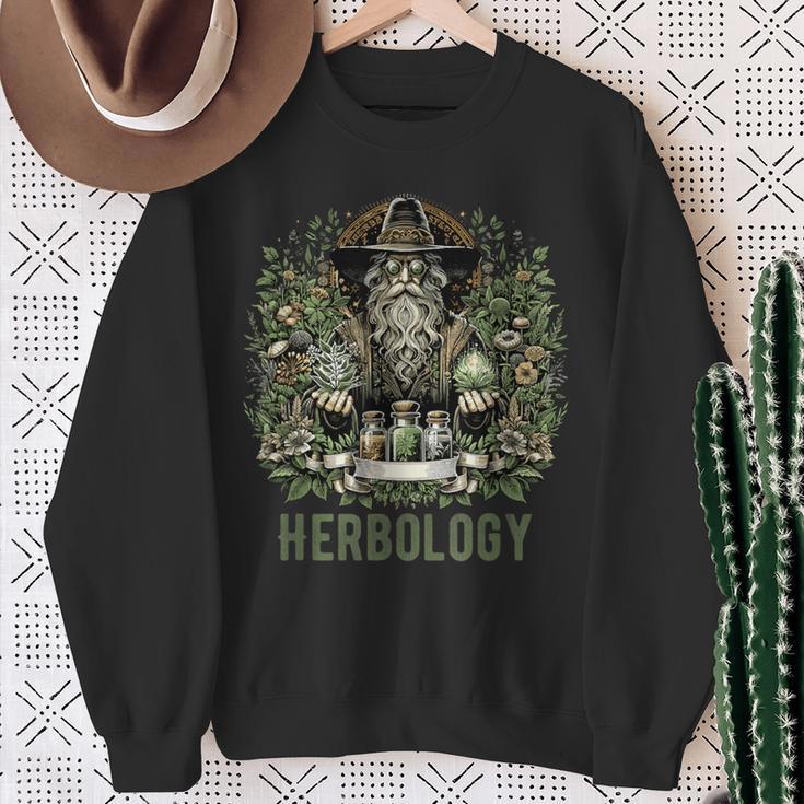 Herbology マジカルハーブ ヴィンテージ 神秘的な植物 スウェットシャツ 年配の女性への贈り物
