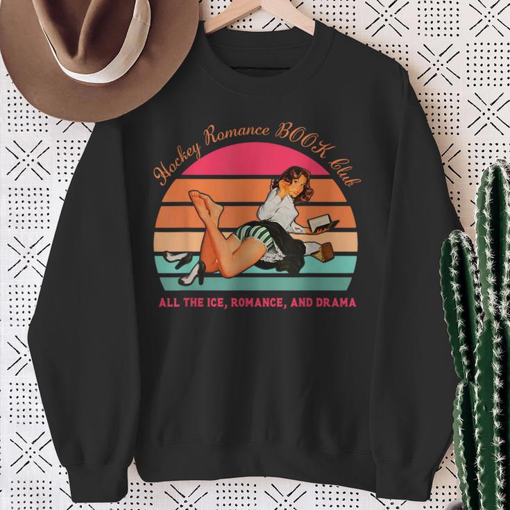 Hockey Romance Book Club All The Ice Romance Drama Vintage Sweatshirt Gifts for Old Women