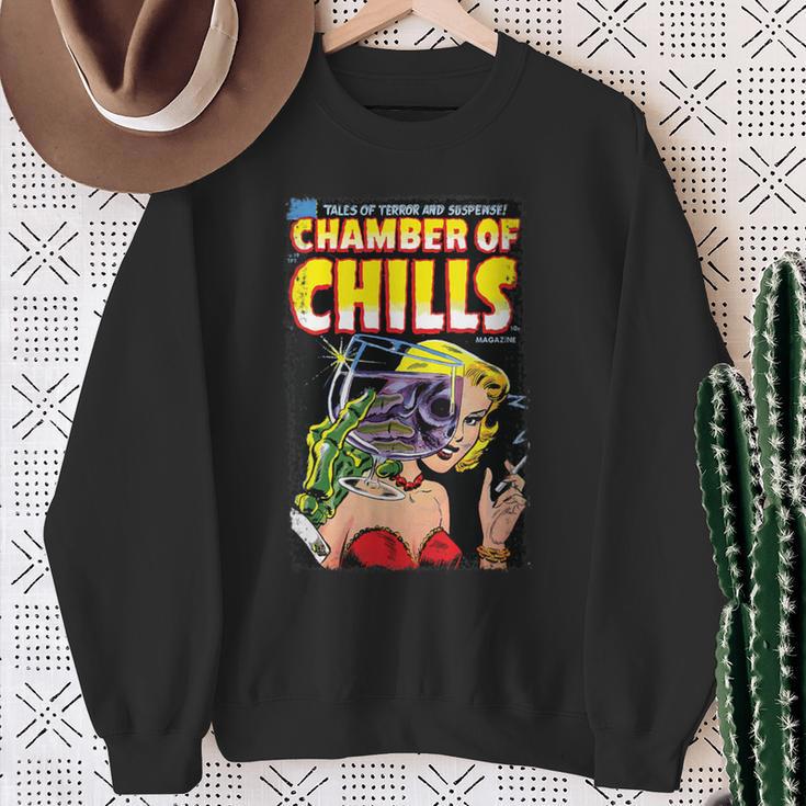 Horror Comic Book Cover Chamber Of Chills 19 Sweatshirt Gifts for Old Women