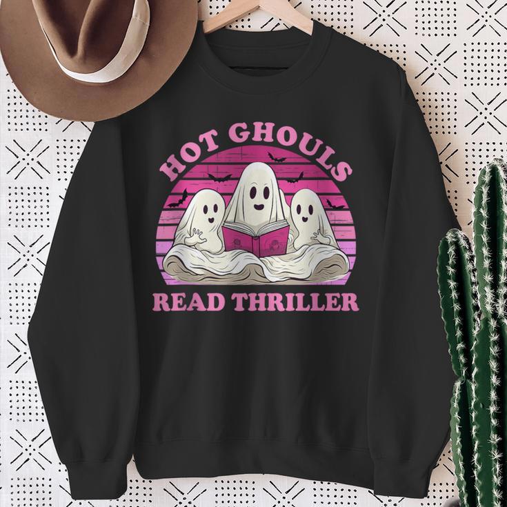 Hot Ghouls Read Thriller Spooky Book Club Reading Lovers Sweatshirt Gifts for Old Women