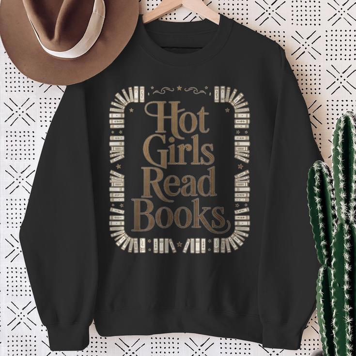 Hot Girls Read Books Sweatshirt Gifts for Old Women