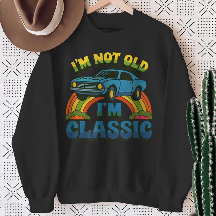 I'm Not Old I'm Classic ビンテージカー 誕生日デザイン スウェットシャツ 年配の女性への贈り物